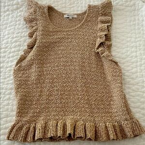 Madewell marled light brown/white sleeveless top